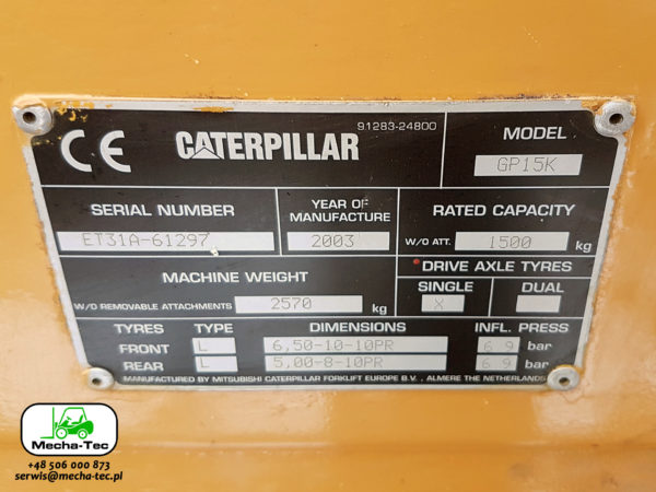 Caterpillar CAT FG15 SX3000 LPG